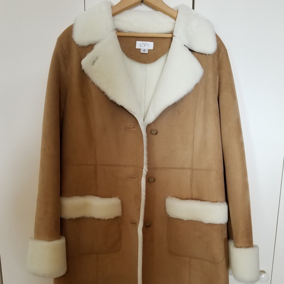 Ann Taylor Loft Faux Suede & Shearling Lined Coat - Picture 1 of 7